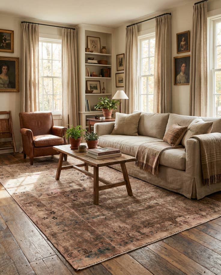 Detail image of 4' 5 x 7' Hand Knotted Ultra Vintage Persian Wool Rug