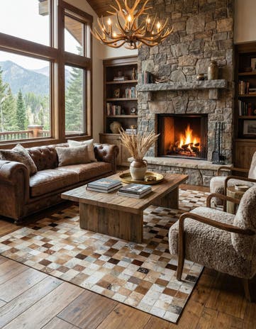 5' 1 x 8' Cowhide - Patchwork Rug