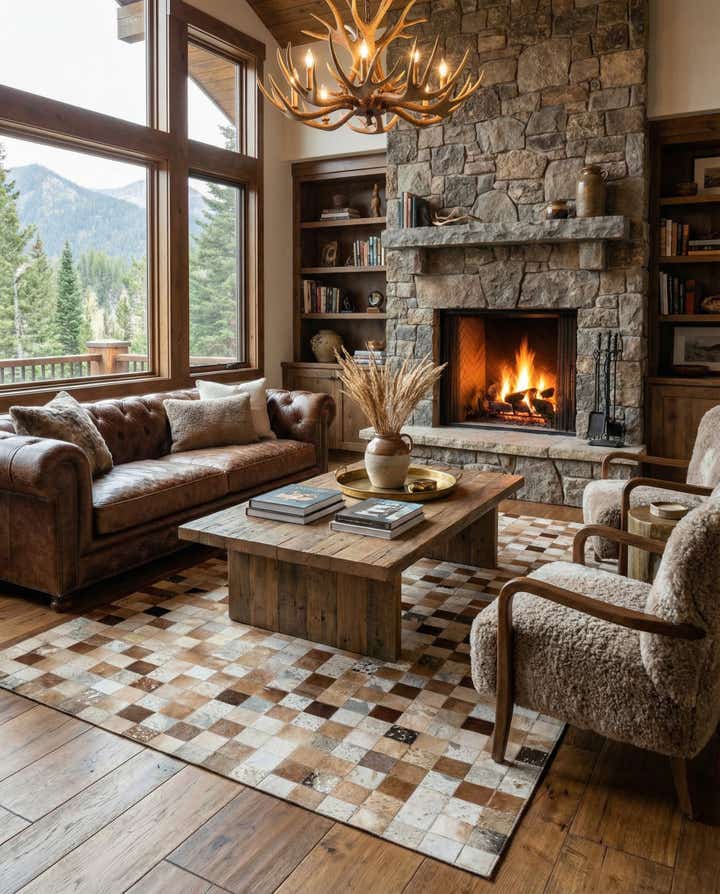 5' 1 x 8' Cowhide - Patchwork Rug