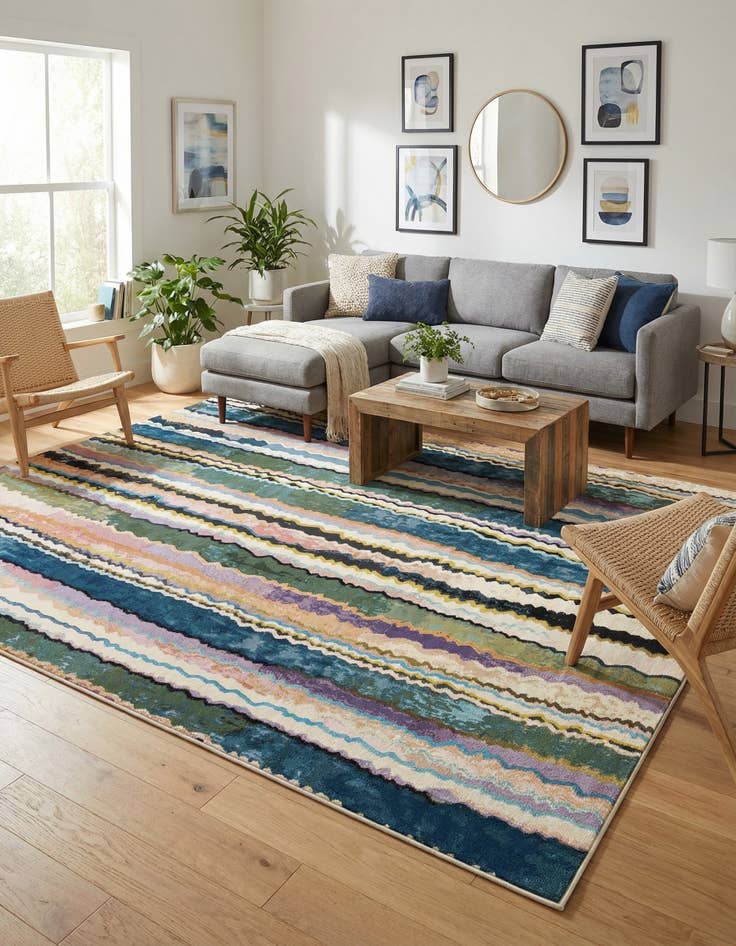 Detail image of 9' x 12' Easy-Clean Modern Indoor / Outdoor Rug