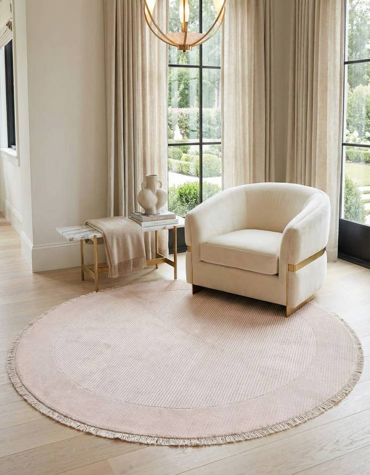 Detail image of  6' 6 x 6' 6  Hand Knotted Darya Wool Round Rug