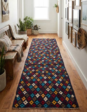 2' 10 x 10' Hand Knotted Balouch Wool Runner Rug