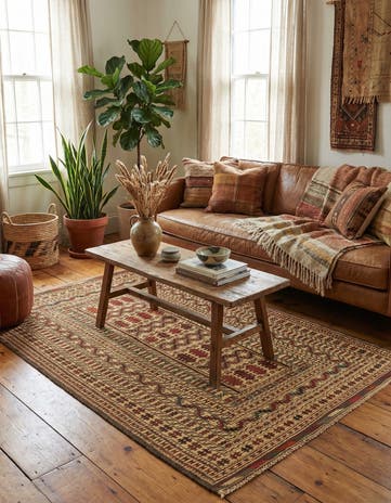 4' 3 x 6' 5 Hand Knotted Sumak Wool Rug