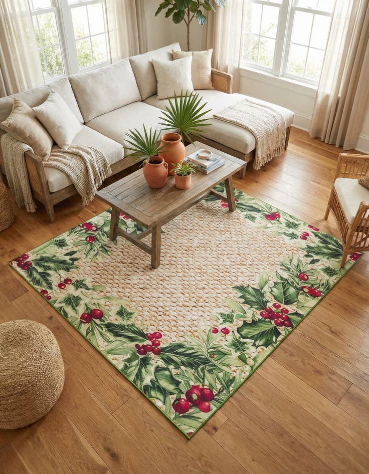 Detail image of 7' 10 x 7' 10 Easy-Clean Jill Zarin Caribbean Indoor / Outdoor Square Rug