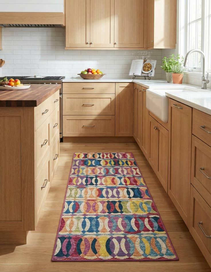 Detail image of 2' x 6'  Washable Modern Indoor / Outdoor Runner Rug