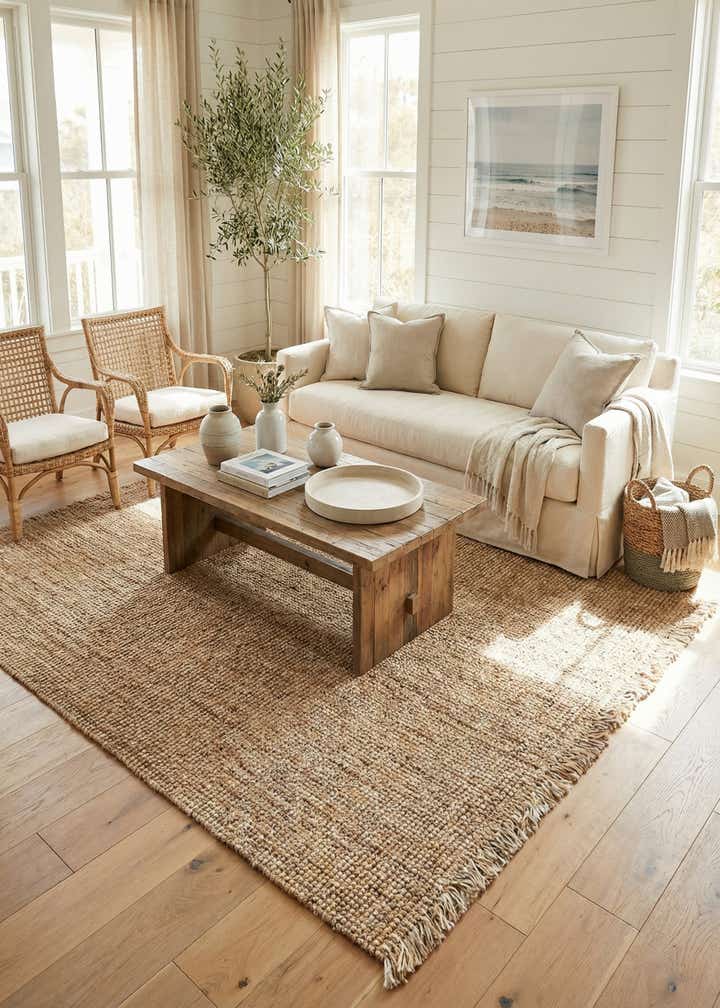 7' 10 x 7' 10 Hand Woven Chunky Jute Square Rug