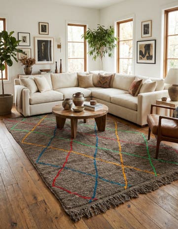 6' 5 x 10' Hand Knotted Moroccan Wool Rug