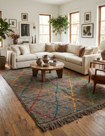 6' 5 x 10' Hand Knotted Moroccan Wool Rug