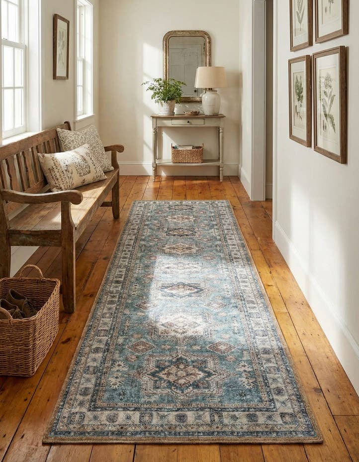 2' x 8' Washable Timeless Runner Rug