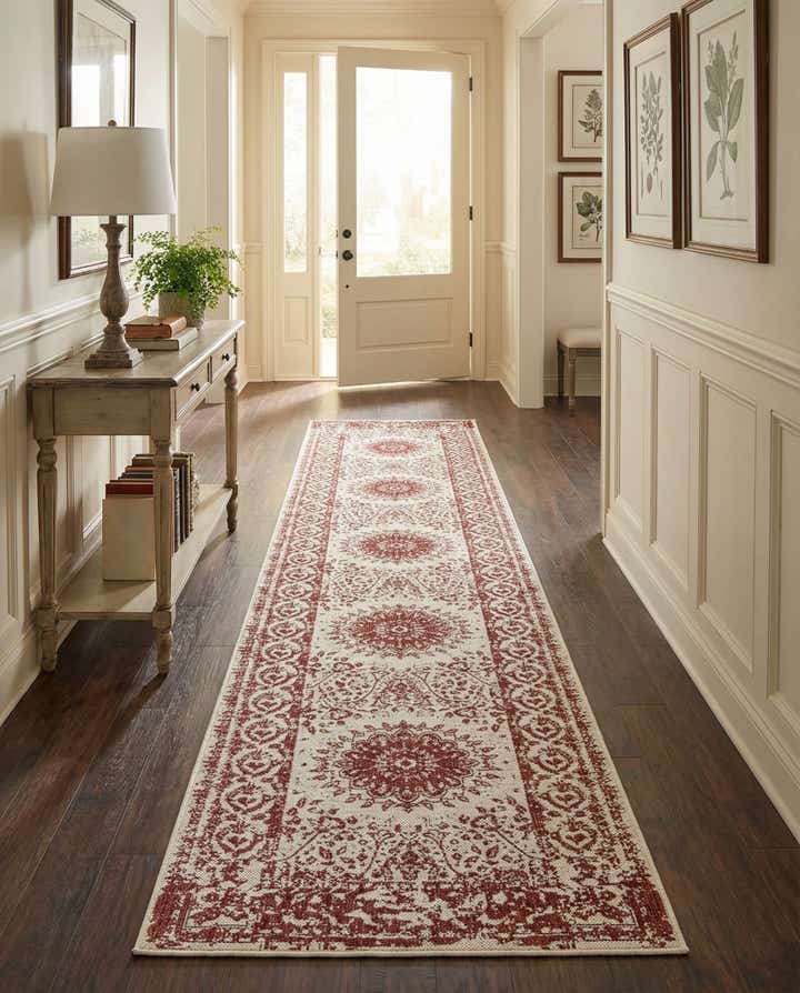 2' 7 x 12' Easy-Clean Traditional Indoor / Outdoor Runner Rug