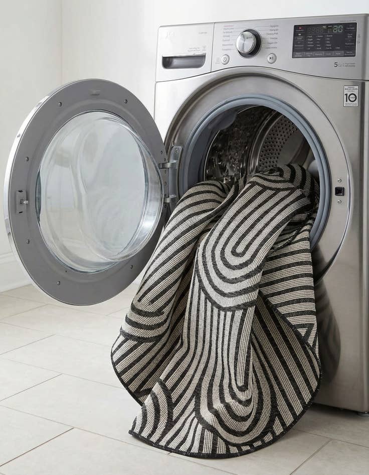 Detail image of  6' x 6'  Washable Modern Indoor / Outdoor Round Rug