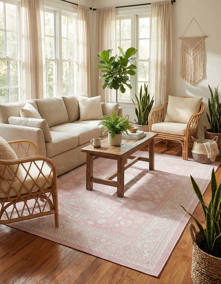 Detail image of 7' 10 x 11'  Washable Aztec Indoor / Outdoor Rug