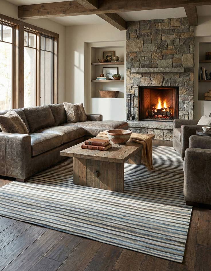 Detail image of 5' 1 x 7' 5 Cowhide Leather Rug