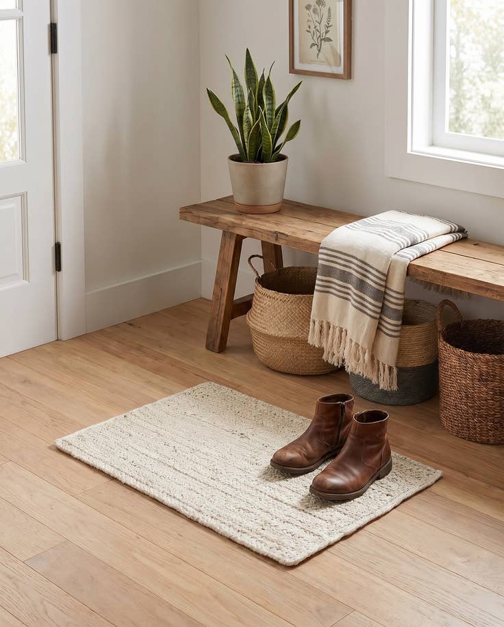 Detail image of 2' x 3' 1 Handmade Braided Jute Rug
