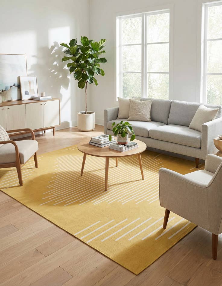Detail image of 10' 8 x 10' 8 Easy-Clean Modern Indoor / Outdoor Square Rug