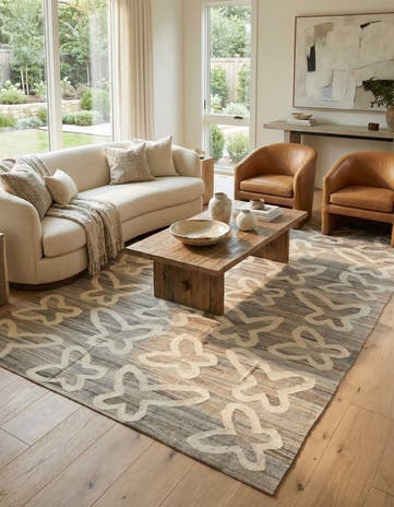 6' 6 x 9' 5 Hand Woven Kilim Modern Wool Rug