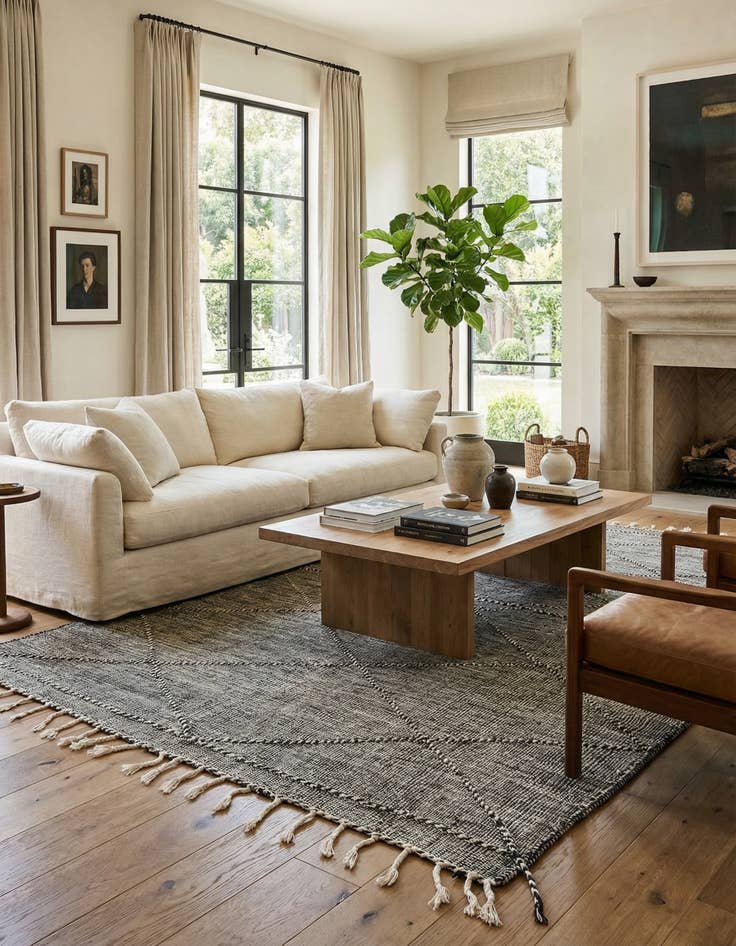 Detail image of 6' 8 x 10' 5  Hand Knotted Moroccan Wool Rug