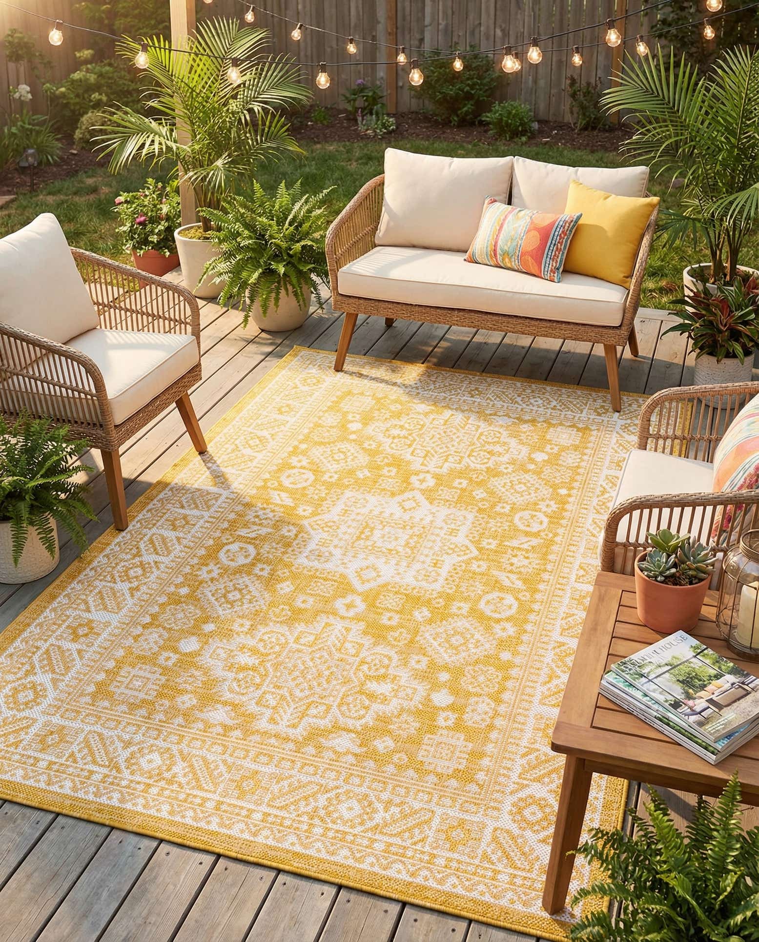 4' x 6' Easy-Clean Aztec Indoor / Outdoor Rug