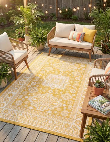 4' x 6' Easy-Clean Aztec Indoor / Outdoor Rug