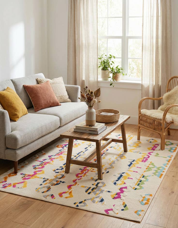 Detail image of 5' 3 x 7' 7  Washable  Indoor / Outdoor Rug