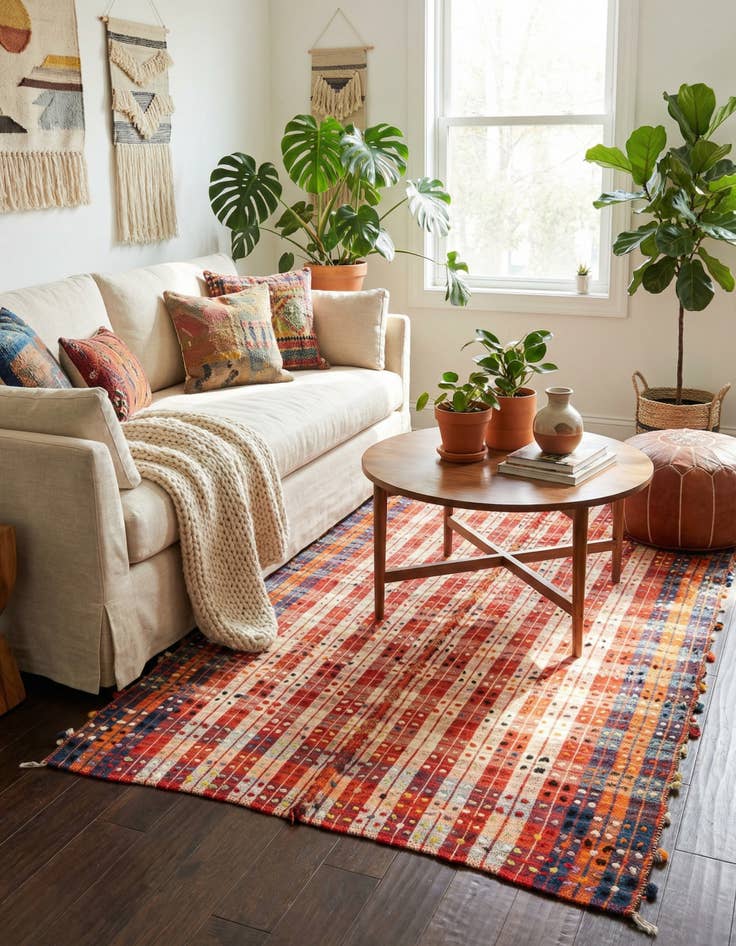 Detail image of 4' 5 x 8' 6  Hand Knotted Moroccan Wool Rug