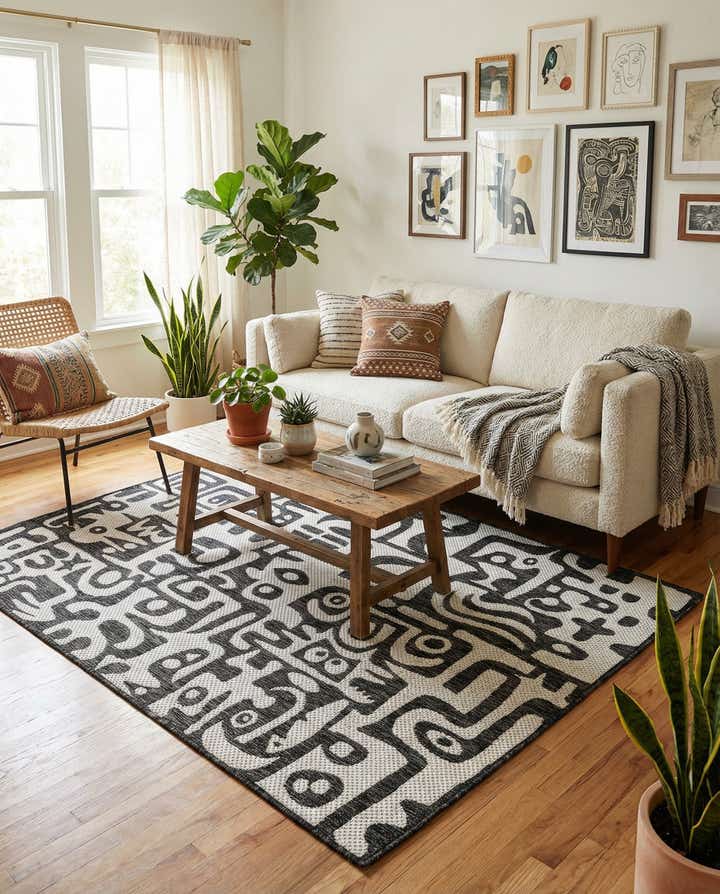 4' x 6' Easy-Clean Modern Indoor / Outdoor Rug