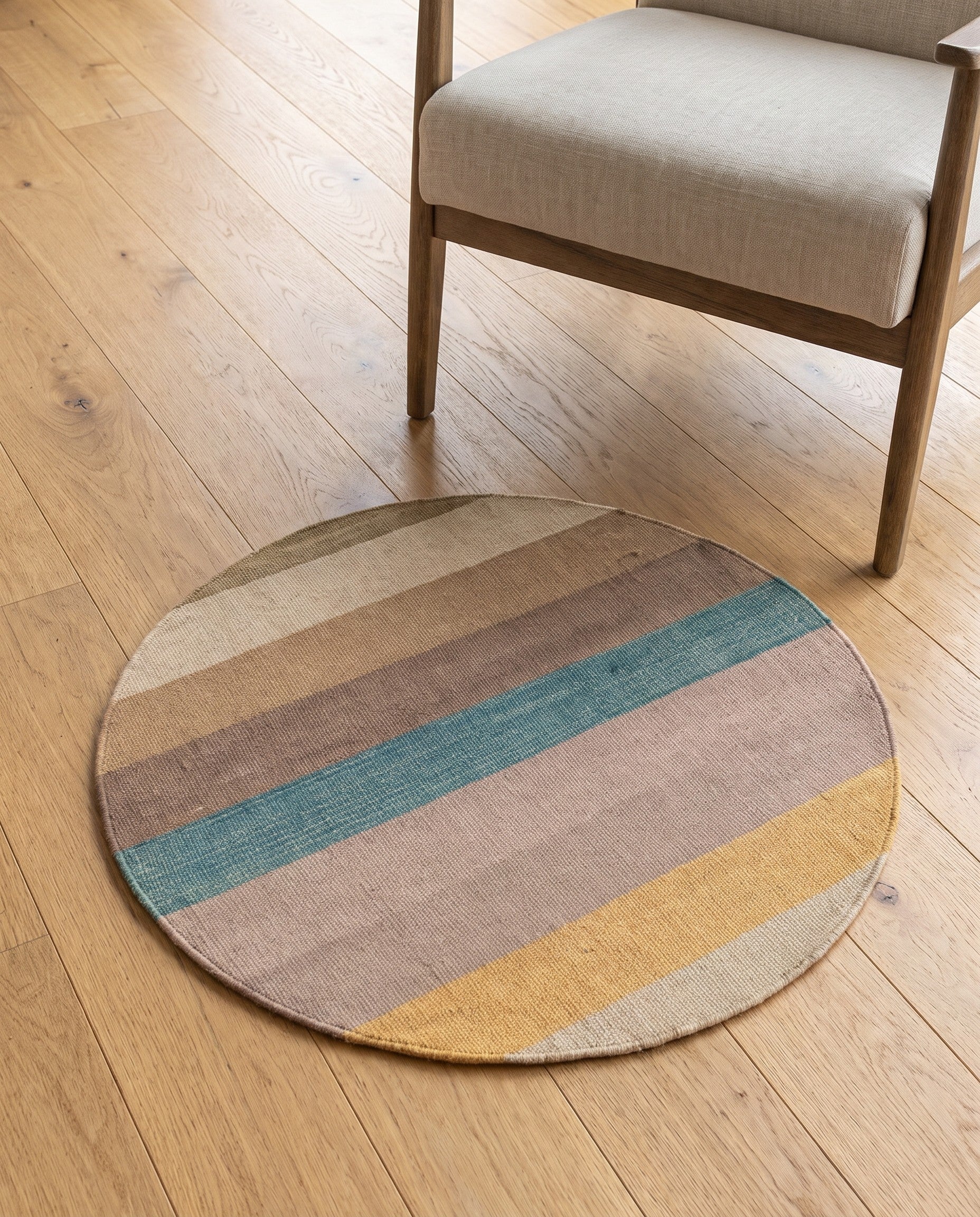 70cm x 75cm Hand Woven Pillow Wool Round Rug