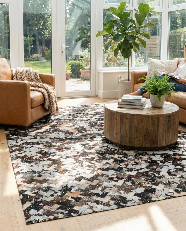 Detail image of 5' x 7' 11 Cowhide - Patchwork Rug