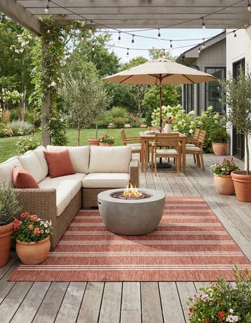 Rust Red Easy-Clean Jill Zarin Anguilla Indoor / Outdoor Rug