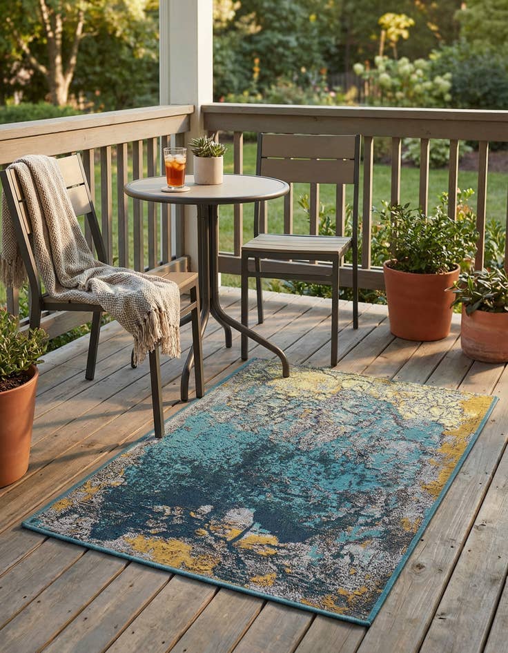 Detail image of 2' x 3'  Washable Modern Indoor / Outdoor Rug