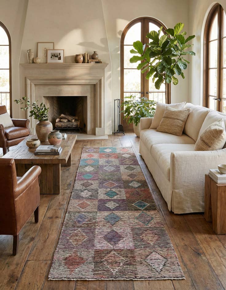 Detail image of 4' 5 x 15' Hand Knotted Moroccan Wool Runner Rug