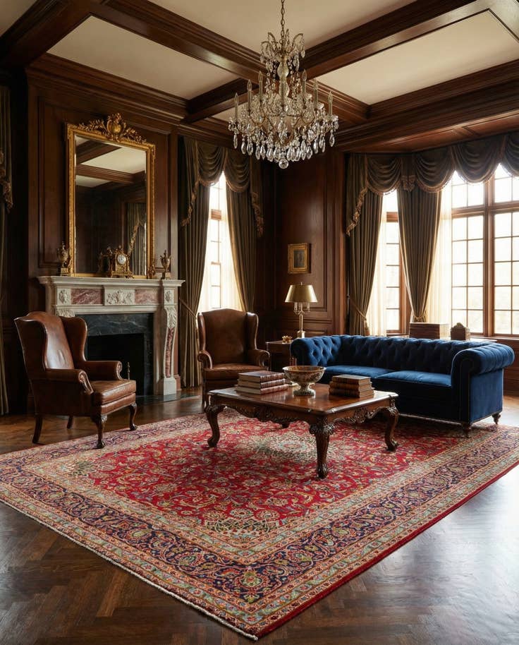 Detail image of 9' 8 x 13' 3 Hand Knotted Kashmar Persian Wool Rug