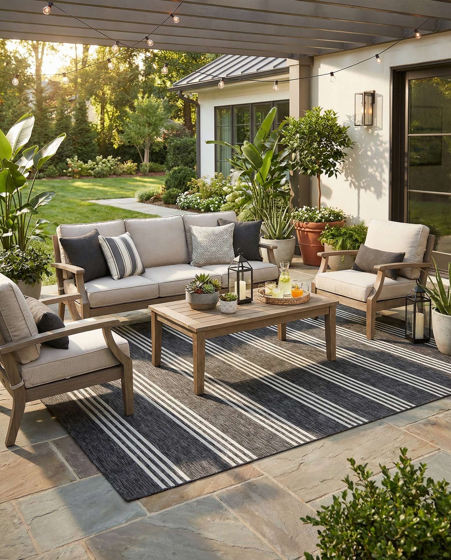 10' 8 x 10' 8 Easy-Clean Jill Zarin Anguilla Indoor / Outdoor Square Rug