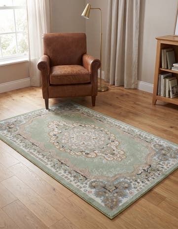 Light Green Kamala Washable Rug