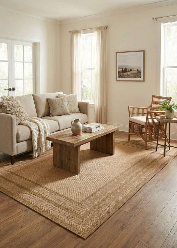 6' x 9' Easy-Clean Border Indoor / Outdoor Rug