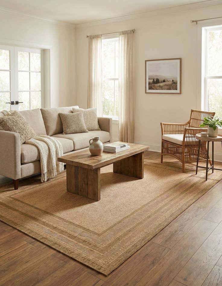 Detail image of  6' x 9'  Washable Border Indoor / Outdoor Rug