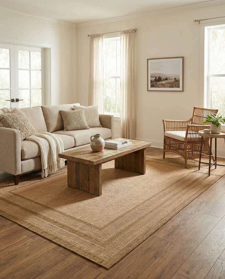 6' x 9' Easy-Clean Border Indoor / Outdoor Rug