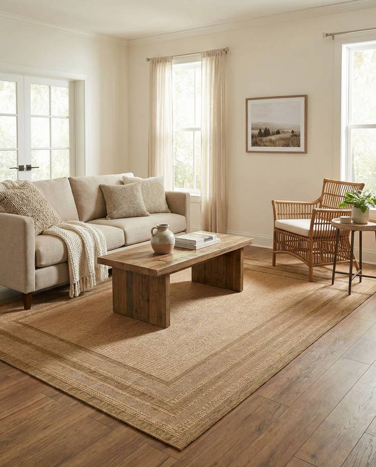 Detail image of 6' x 9' Easy-Clean Border Indoor / Outdoor Rug