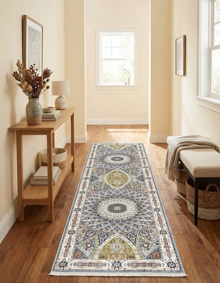 Detail image of 2' 7 x 9' Nain Design Runner Rug