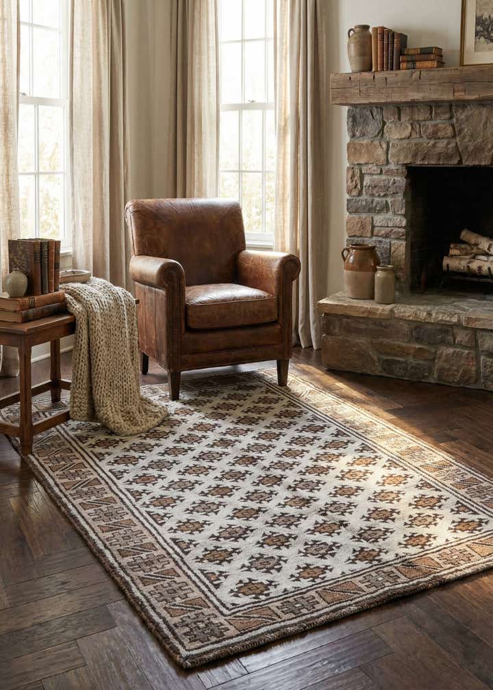 4' 3 x 6' 2 Hand Knotted Balouch Persian Wool Rug