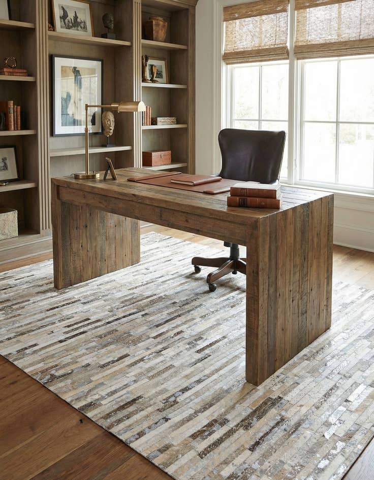 Detail image of 5' 1 x 7' 11 Cowhide Stocks Rug