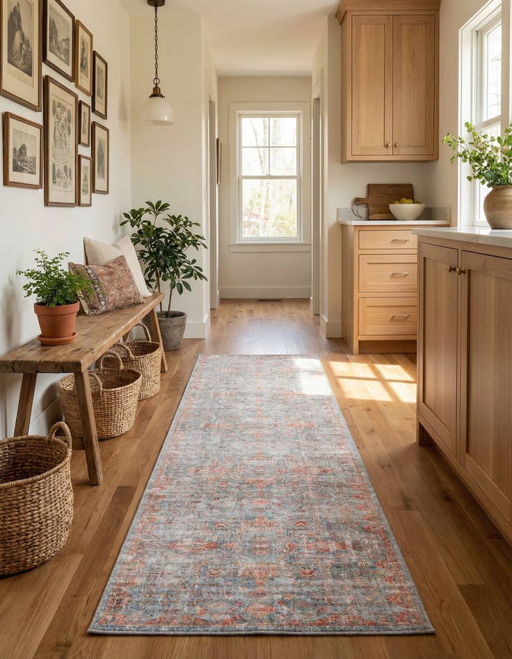 Detail image of 2' 7 x 14'  Washable Nostalgia Runner Rug