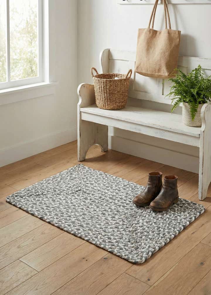 2' x 3' 1 Handmade Braided Chindi Rug
