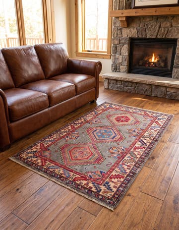 3' 4 x 5' 3 Hand Knotted Kazak Rug