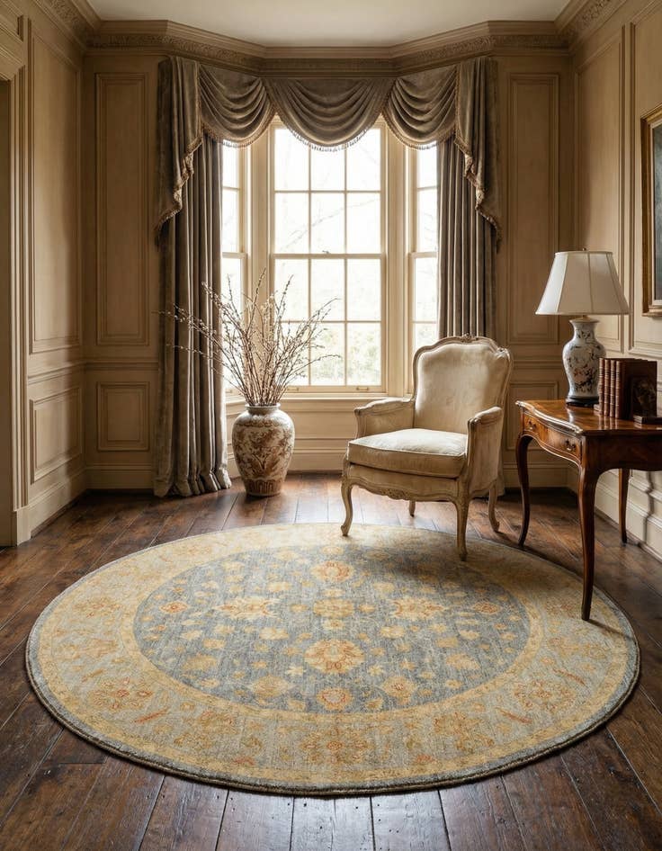 Detail image of 6' 6 x 6' 7 Kaizar Wool Round Rug