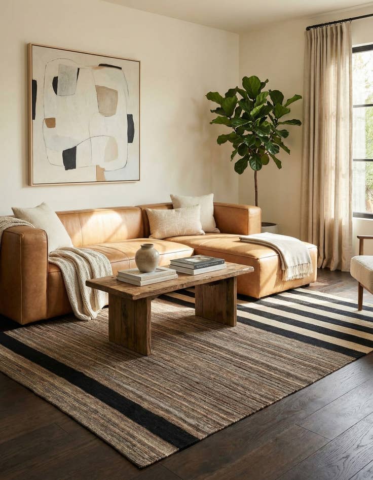 Detail image of 5' 10 x 7' 10  Hand Woven Kilim Modern Wool Rug