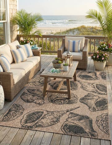 6' x 9' Easy-Clean Coastal Indoor / Outdoor Rug