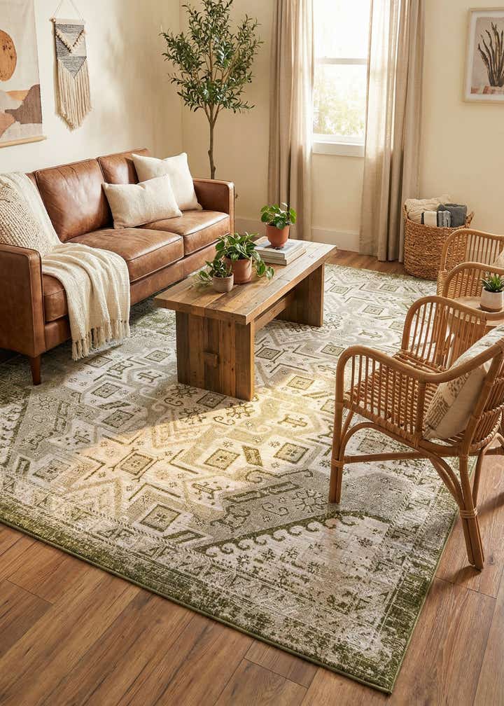 9' x 12' Easy-Clean Aztec Indoor / Outdoor Rug