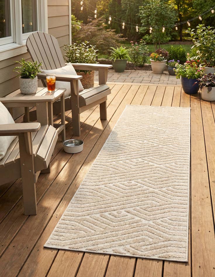 Detail image of 2' x 8' Easy-Clean Sabrina Soto Hudson Indoor / Outdoor Runner Rug