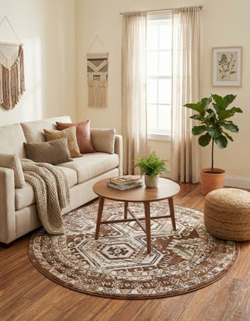 Brown Charlotte Round Rug